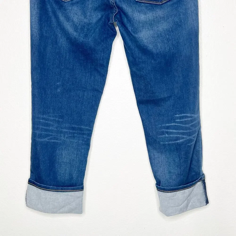 HENRY & BELLE Ideal Crop Skinny Jeans Cuffed Mid Rise Medium Wash Denim Size 31